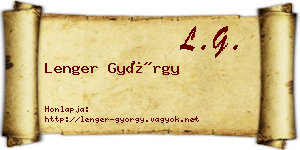 Lenger György névjegykártya